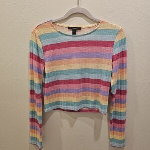 Forever 21 Multicolor Striped Crop Top